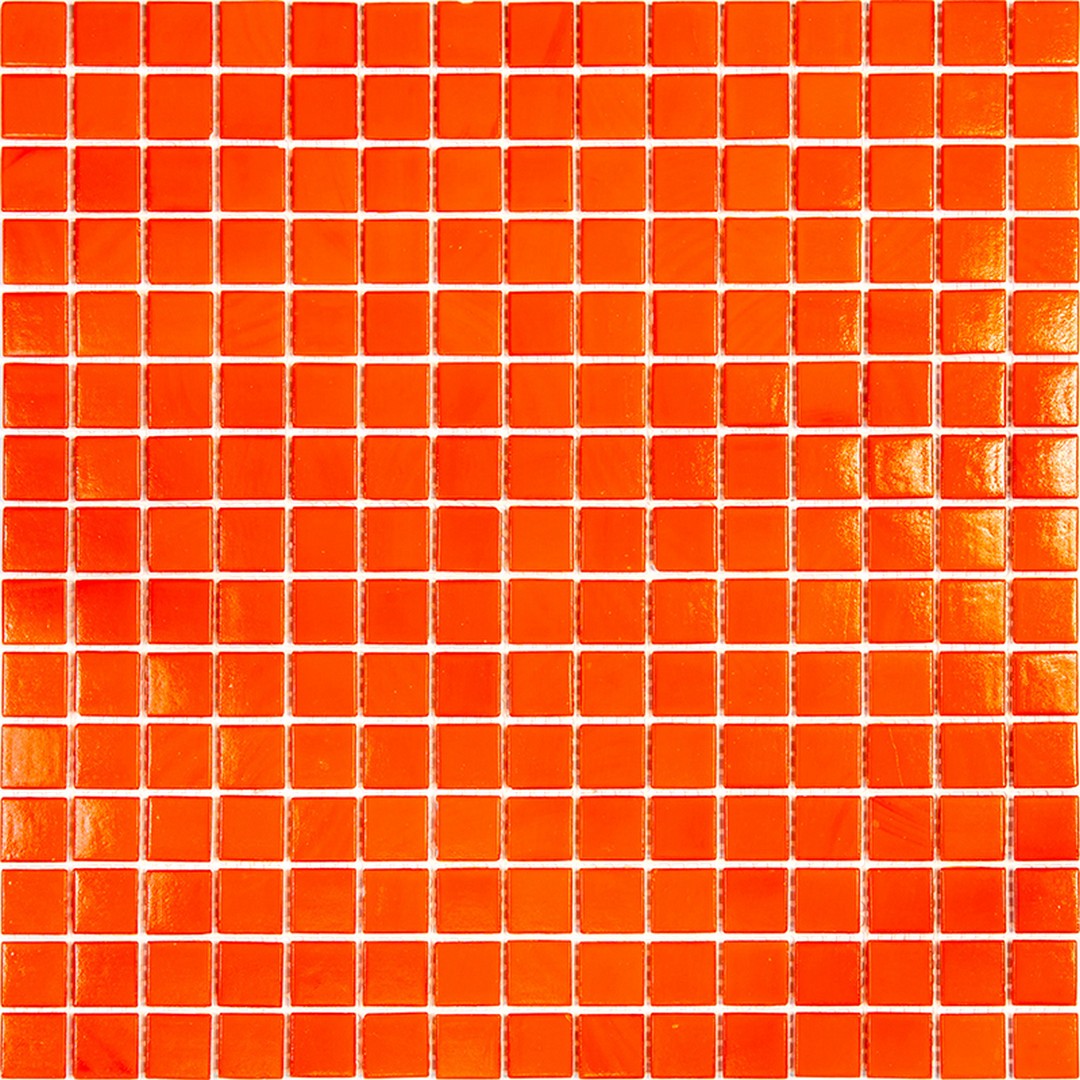 MiR Alma Solid Color 0.8" Sandy Red 12" x 12" Glass Mosaic