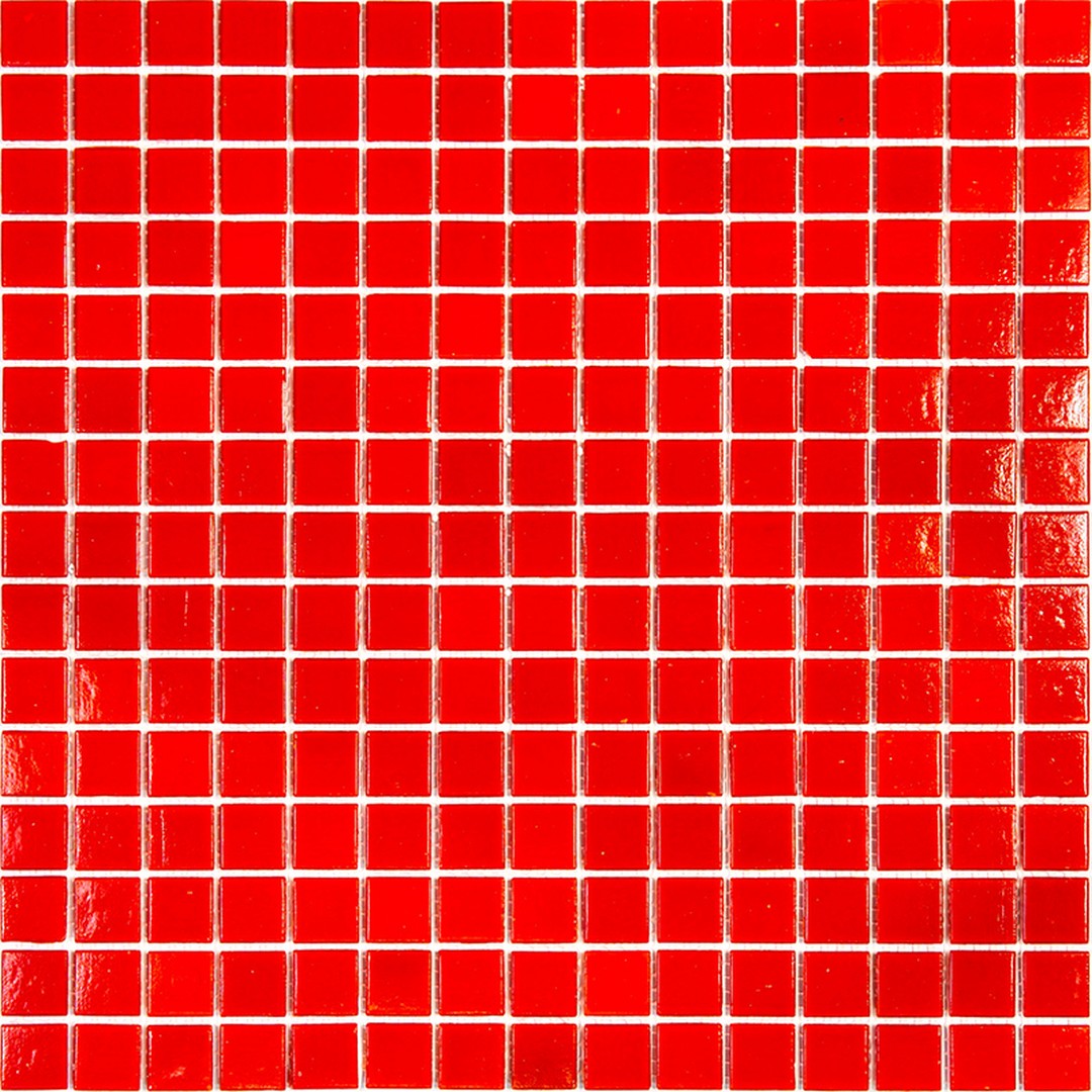 MiR Alma Solid Color 0.8" Sandy Red 12" x 12" Glass Mosaic