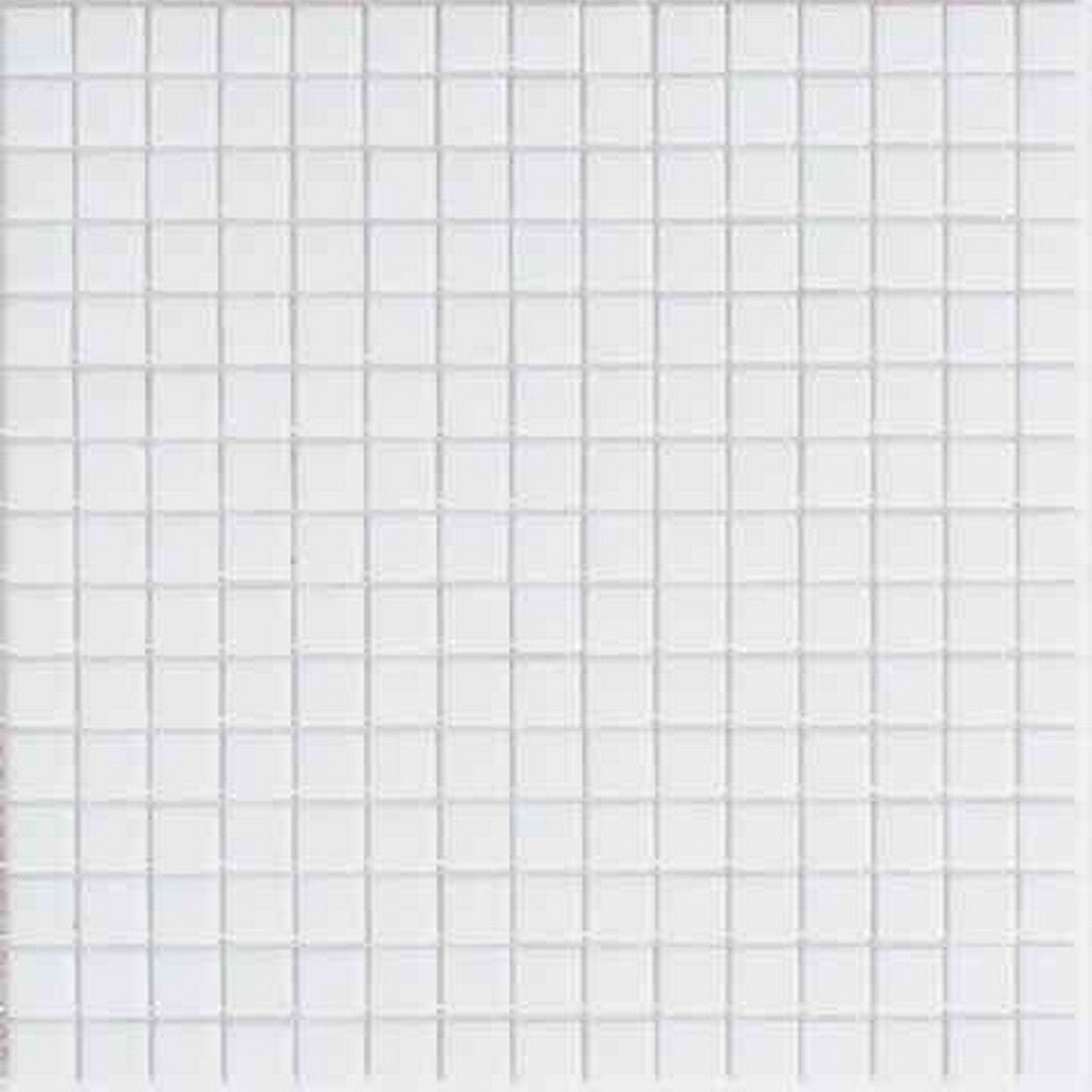 MiR Alma Solid Color 0.8" Sandy White 12" x 12" Glass Mosaic