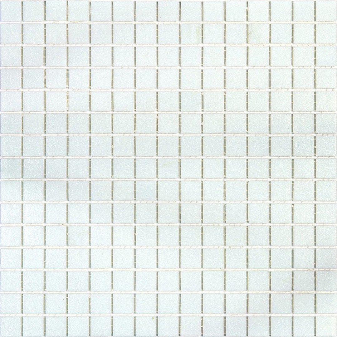 MiR Alma Solid Color 0.8" Sandy White 12" x 12" Glass Mosaic