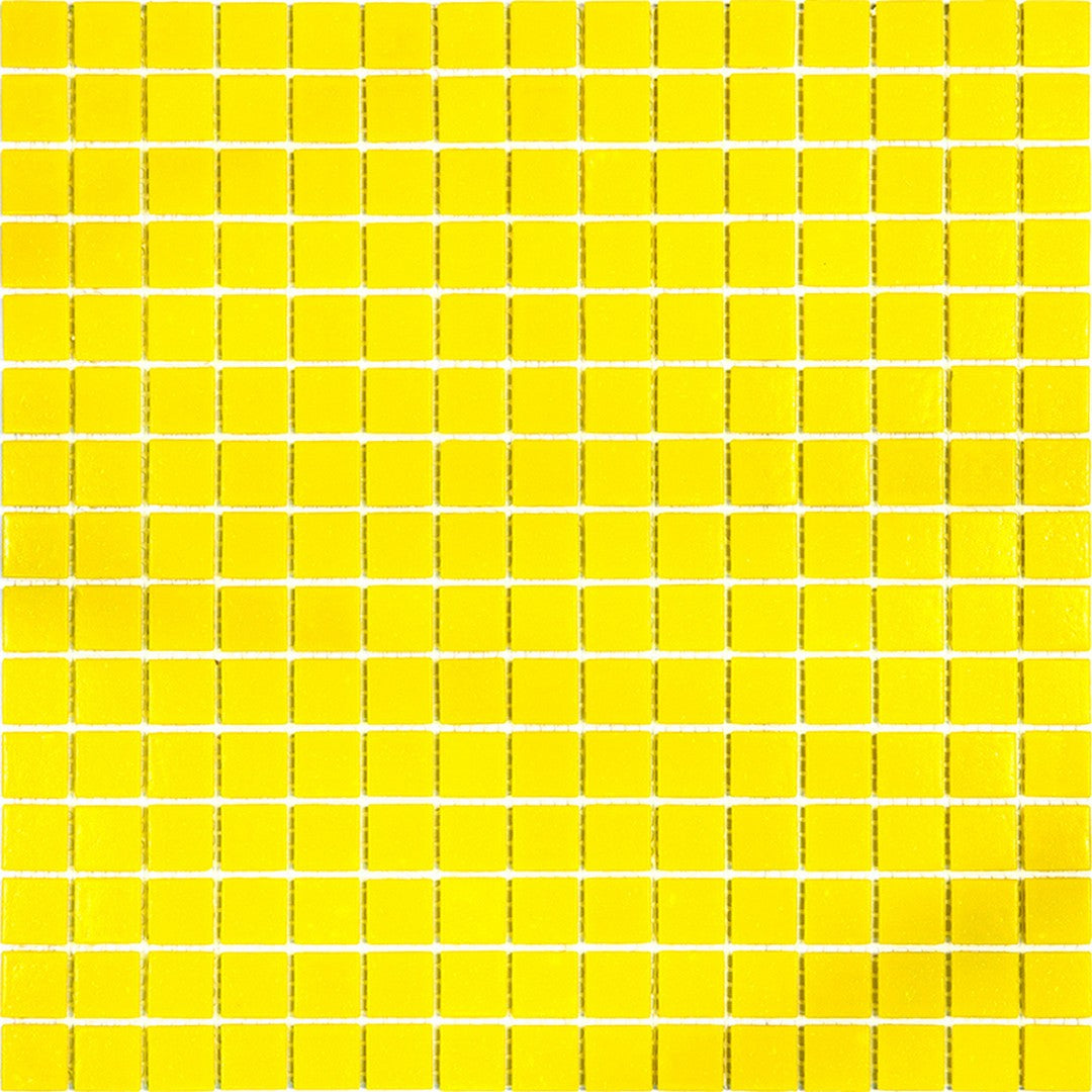 MiR Alma Solid Color 0.8" Sandy Yellow 12" x 12" Glass Mosaic