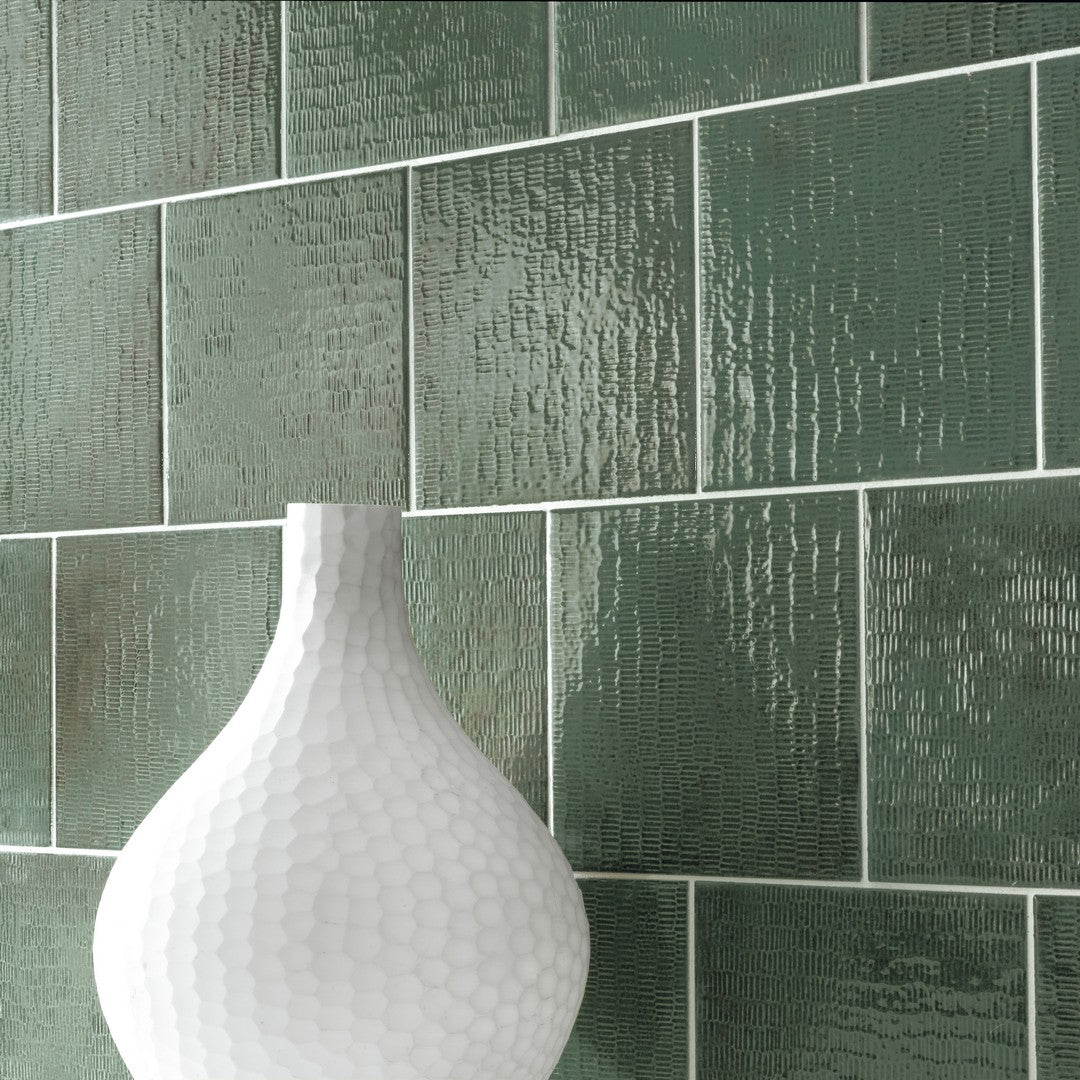 Settecento-Inciso-6-x-6-Glossy-Grooved-Texture-Porcelain-Wall-Tile-Jade