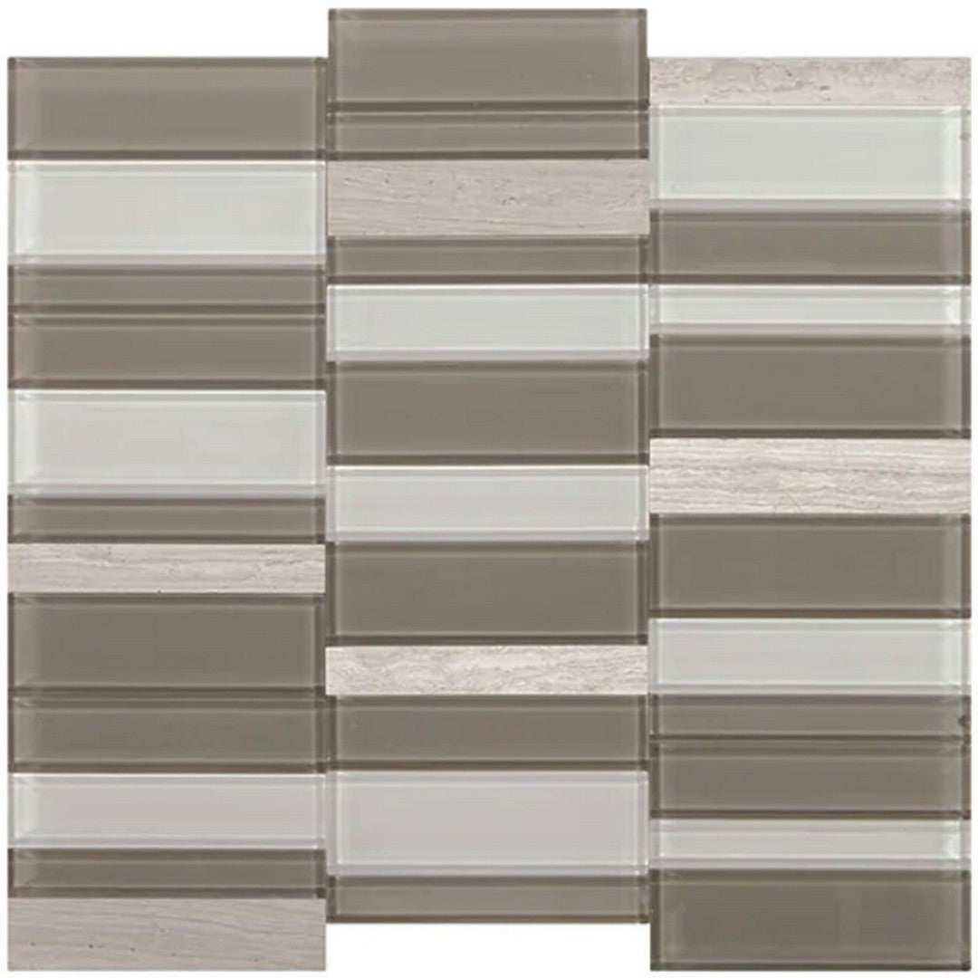 Daltile Simplystick Mosaix 11" x 12" Honed Glass 4" Straight Joint Mosaic