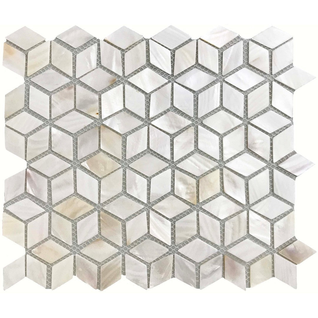 Ottimo Shell 12" x 12" Glossy Oyster Rhombus Mosaic