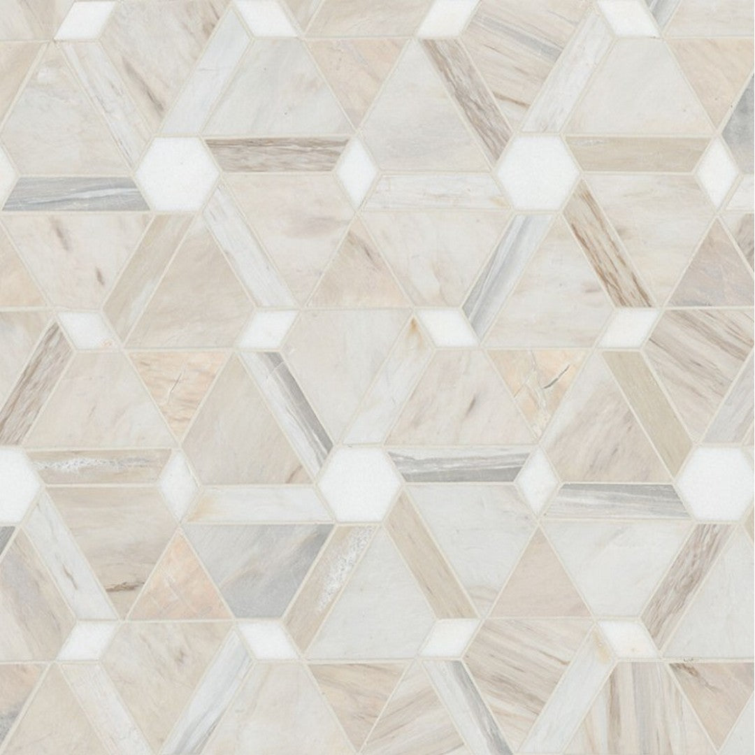 MS International Angora Floralis 11" x 12" Polished Marble Mosaic