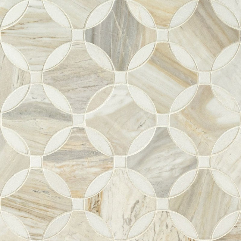 MS International Athena Gold 10.38" x 10.38" Marble Mosaic