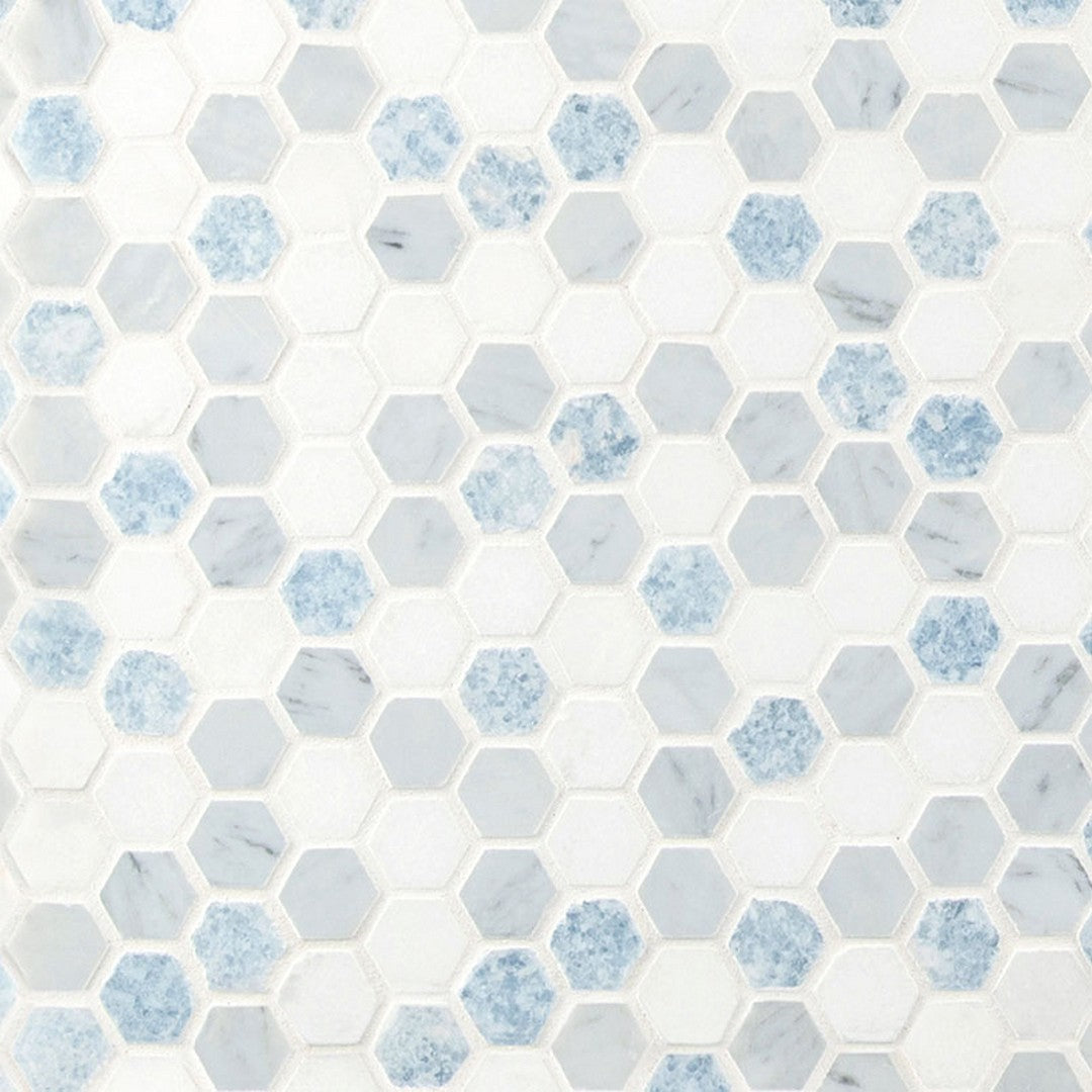 MS International Azula 11.71" x 11.81" Polished Marble Hexagon 1" Mosaic