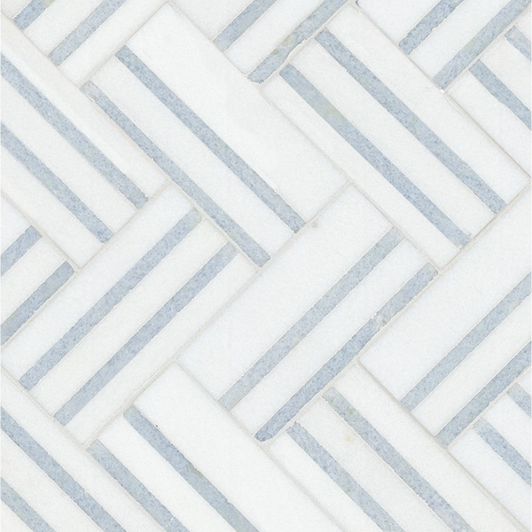 MS International Azula Linea 8" x 13" Polished Geometric Marble Mosaic