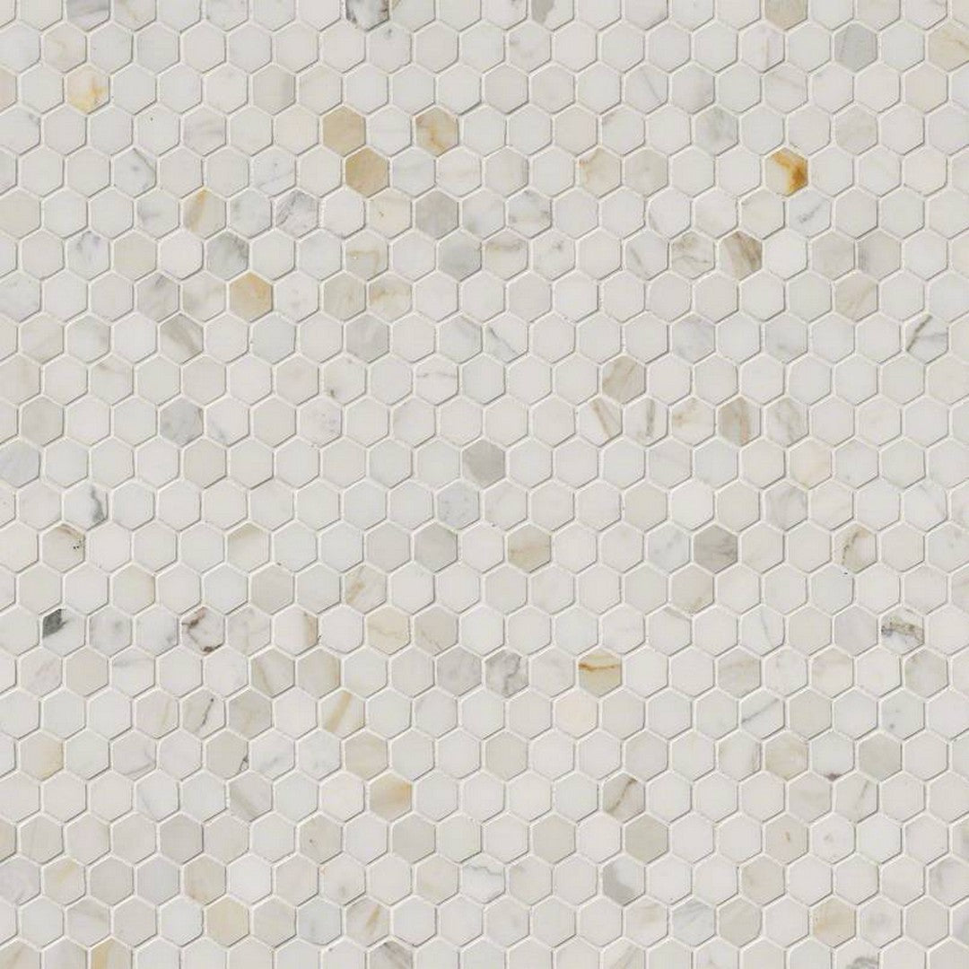 MS International Calacatta Gold 12" x 12" Polished Marble Hexagon 1" Mosaic