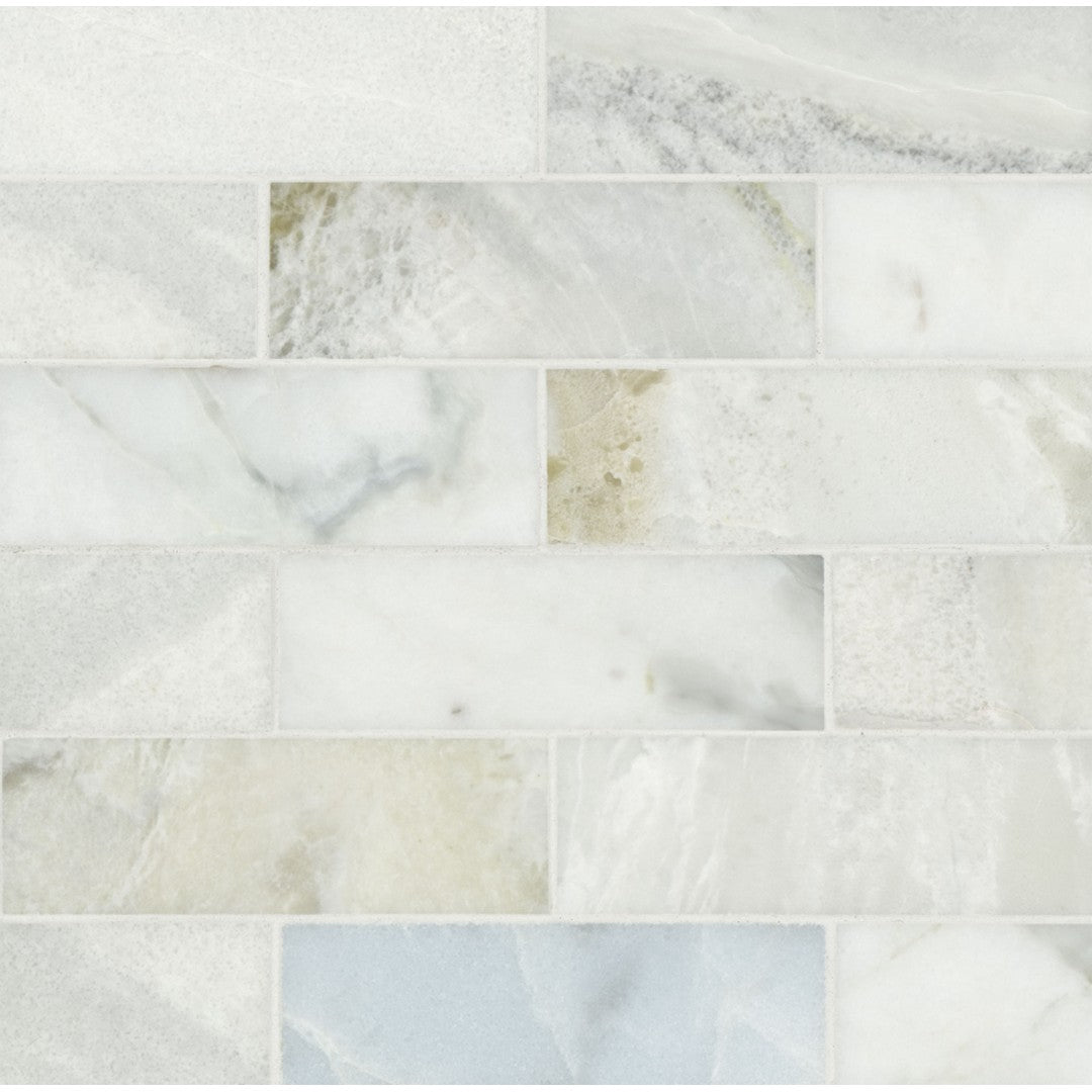 MS International Cloudland 12" x 12" Polished 2x6" Subway Marble Mosaic