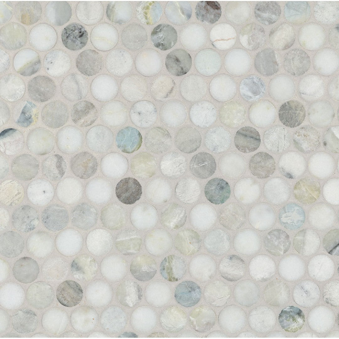 MS International Cloudland 12" x 12" Polished Round Pattern Marble Mosaic