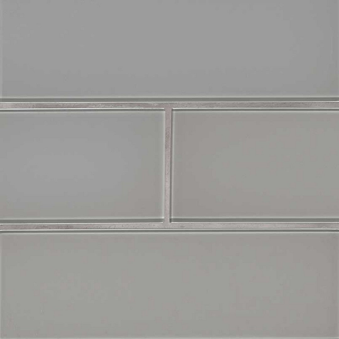 MS International Oyster Gray 4" x 12" Glossy Glass Tile