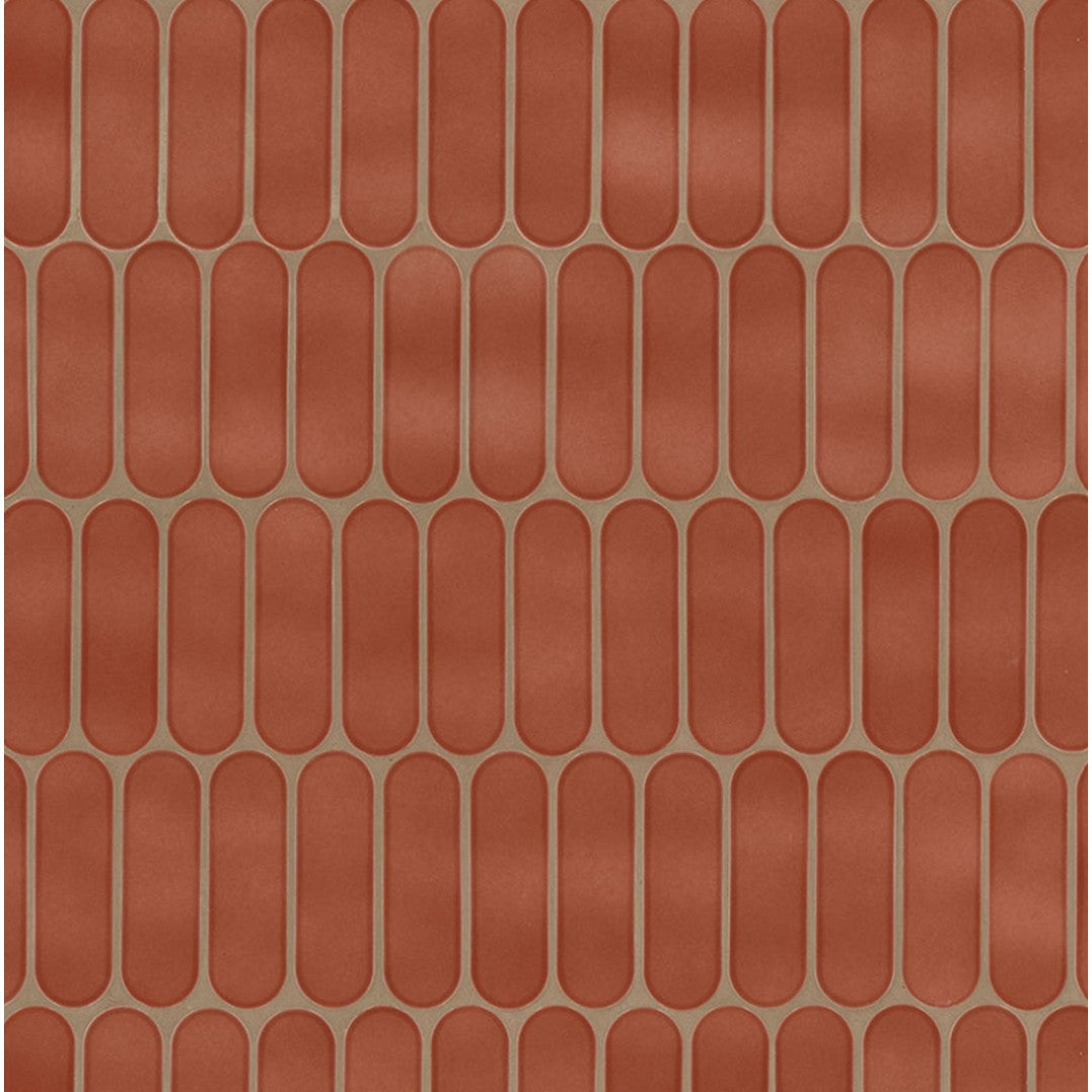 MS International Terra Glossy Ellipse 12" x 12" Interlocking Glass Mosaic