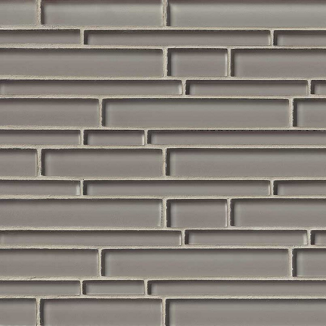 MS International Pebble 12" x 12" Mixed Finish Glass Linear Mosaic