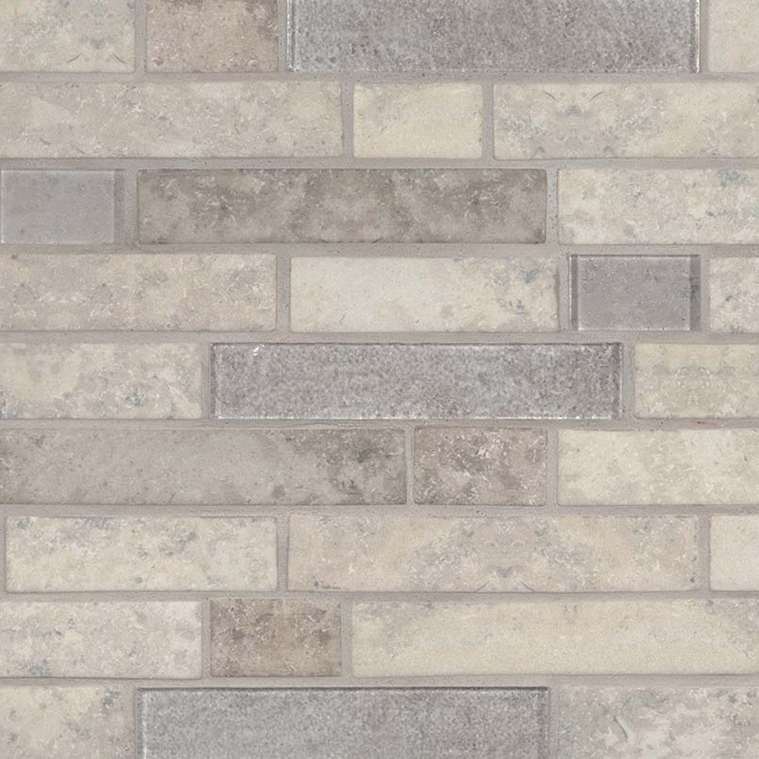 MS International Zodia 11.81" x 11.81" Mixed Finish Glass Linear Mosaic