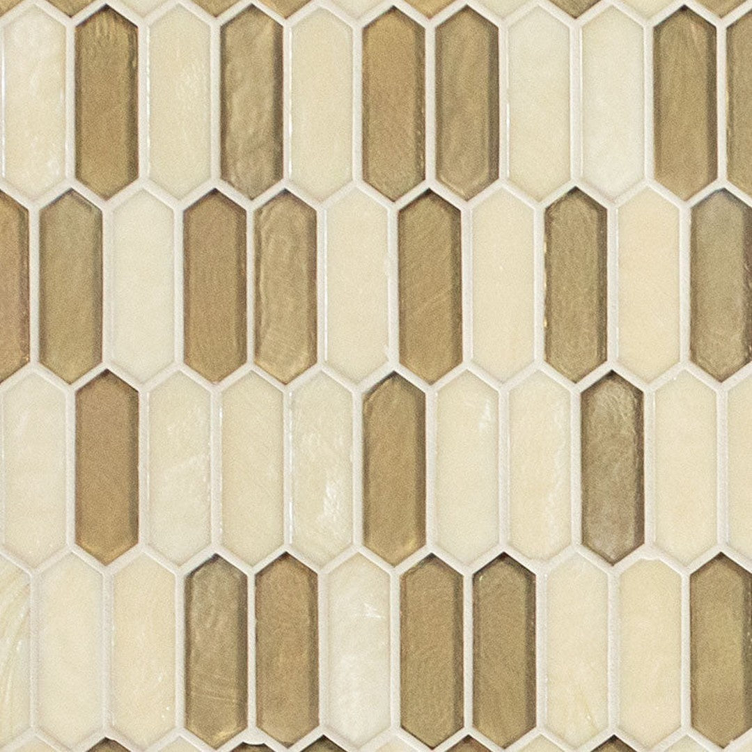 MS International Pixie 10" x 11" Glass Picket Fence Mosaic