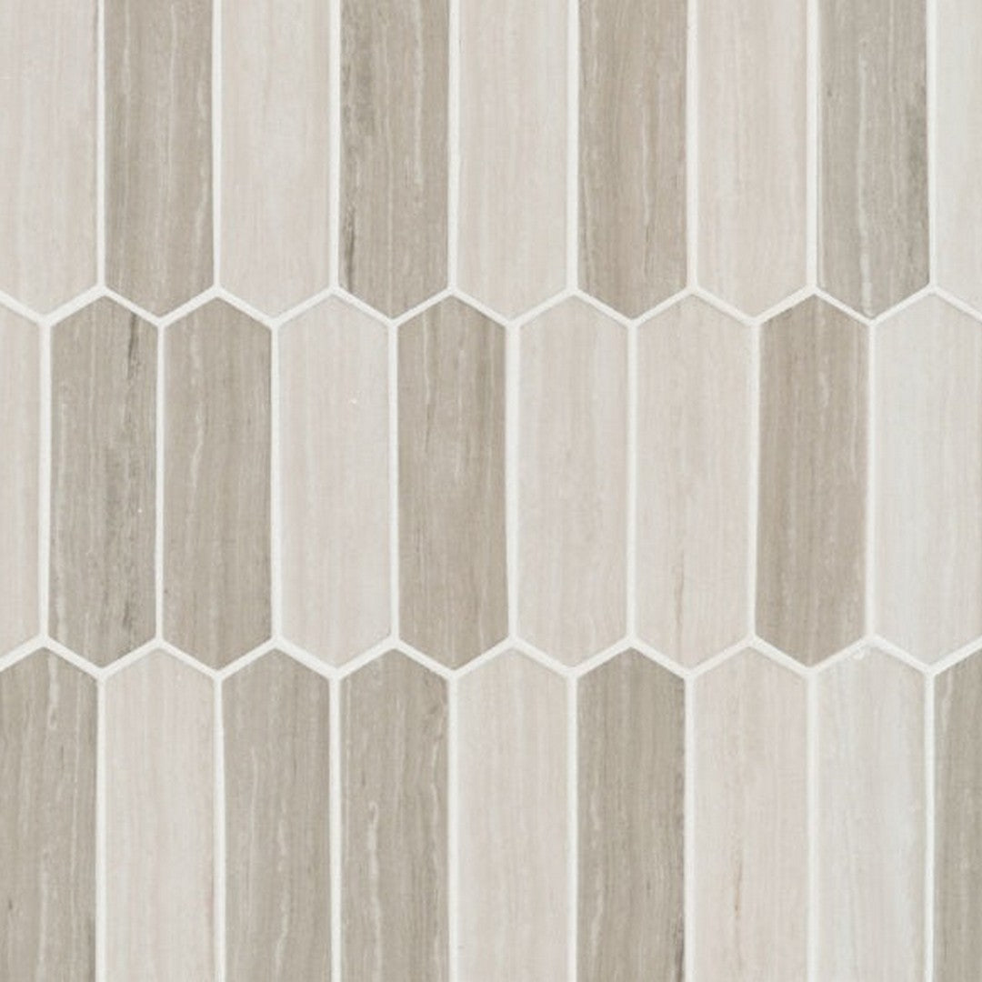 MS International Silva Oak 11.81" x 11.81" Glossy Glass Picket Fence Mosaic