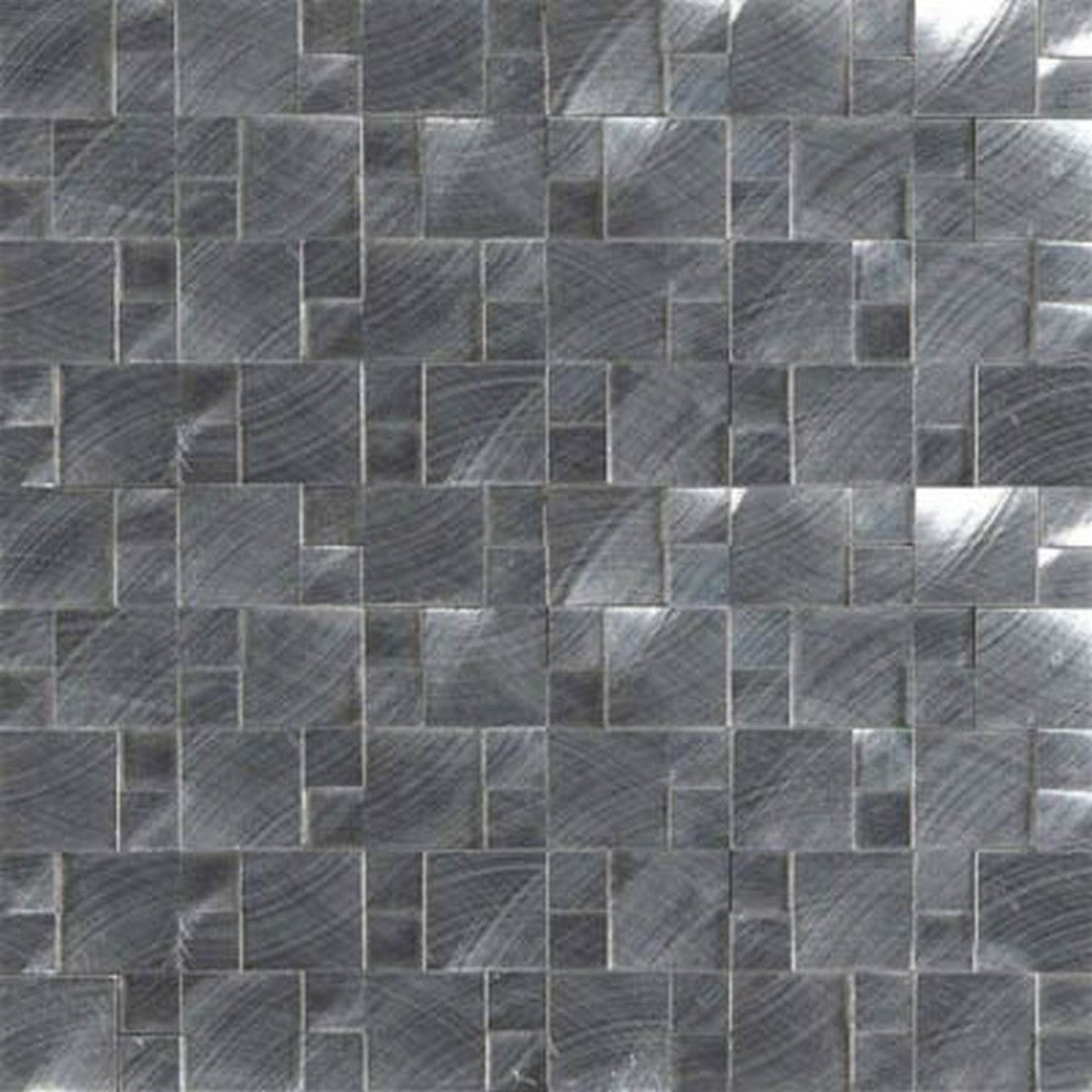 MS International Silver Aluminum 12.1" x 12.1" Brushed Metal Mosaic