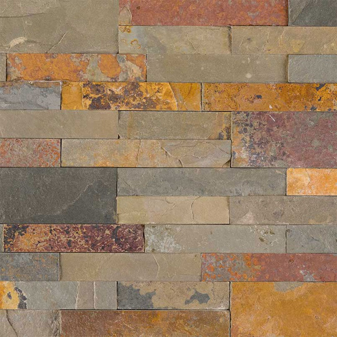 MS International Stacked Stone 6" x 22" Natural Stone Mosaic