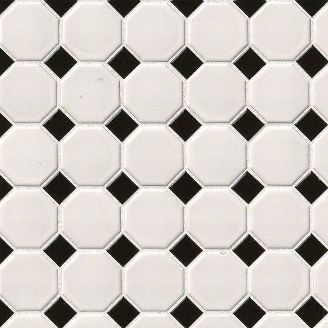 MS International Domino Retro 12" x 12" Matte Porcelain Octagon Mosaic