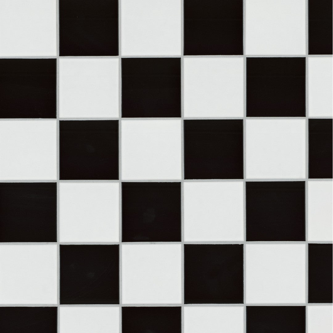 MS International Domino 8" x 16" Matte 4" Checkered Porcelain Mosaic