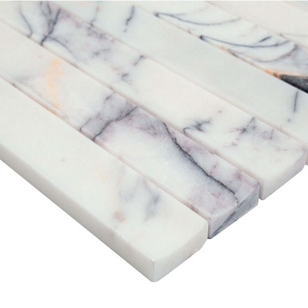 MS International Scollopini Lilac 11" x 12" Honed Fluted Pattern Marble Mosaic