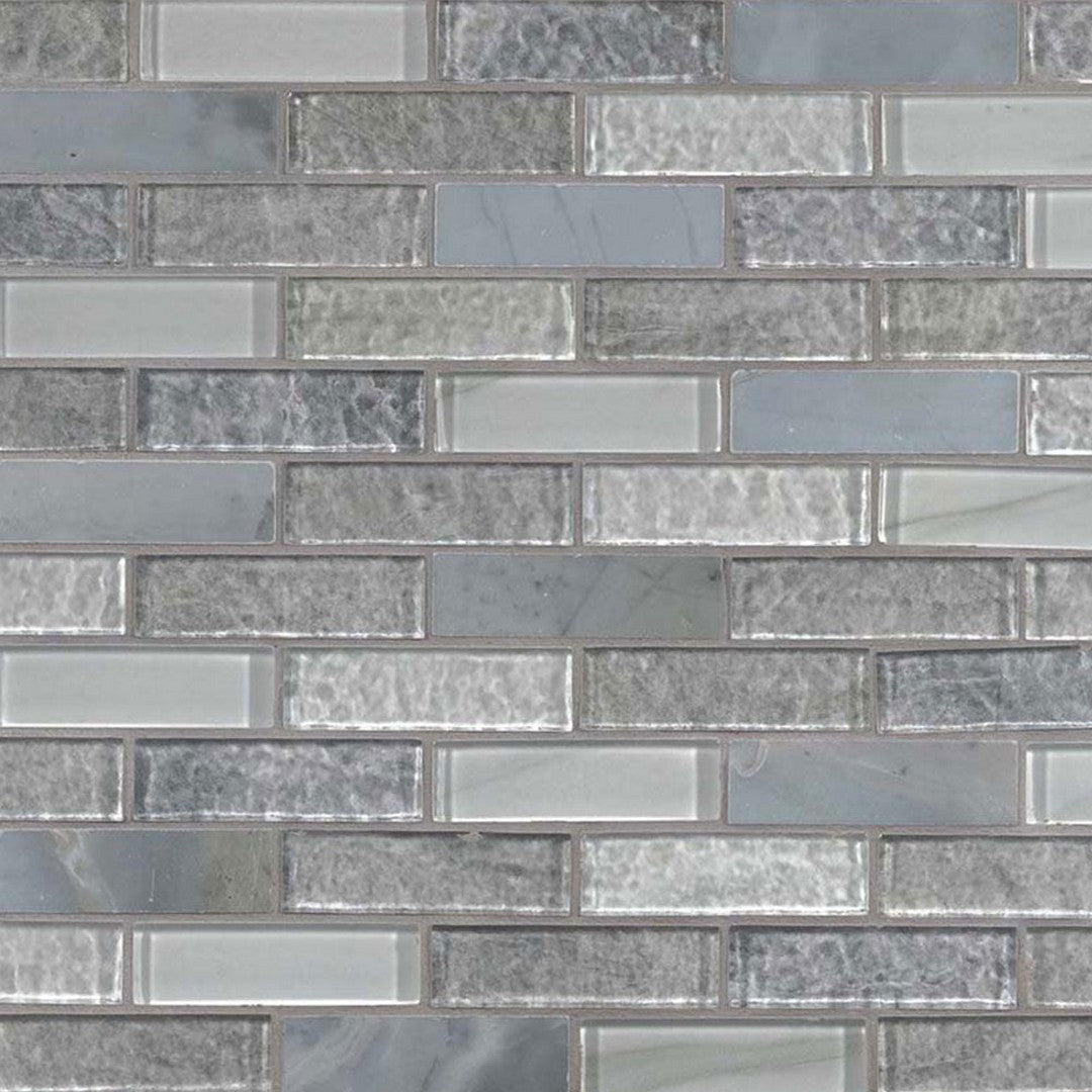 MS International Decorative Blend 11.63" x 11.72" Mixed Stone & Glass 1x3 Brick Mosaic
