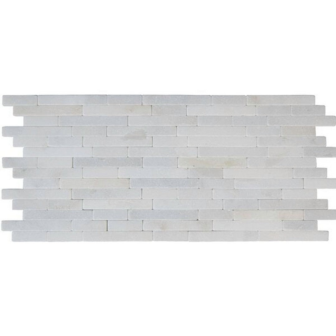 MS International Greecian White 8" x 18" Polished Marble Mosaic