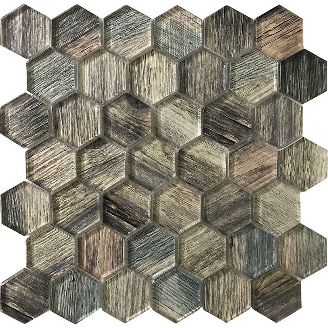 MiR Sierra 11.8" x 11.8" Glossy Glass 1.9" Hexagon Mosaic