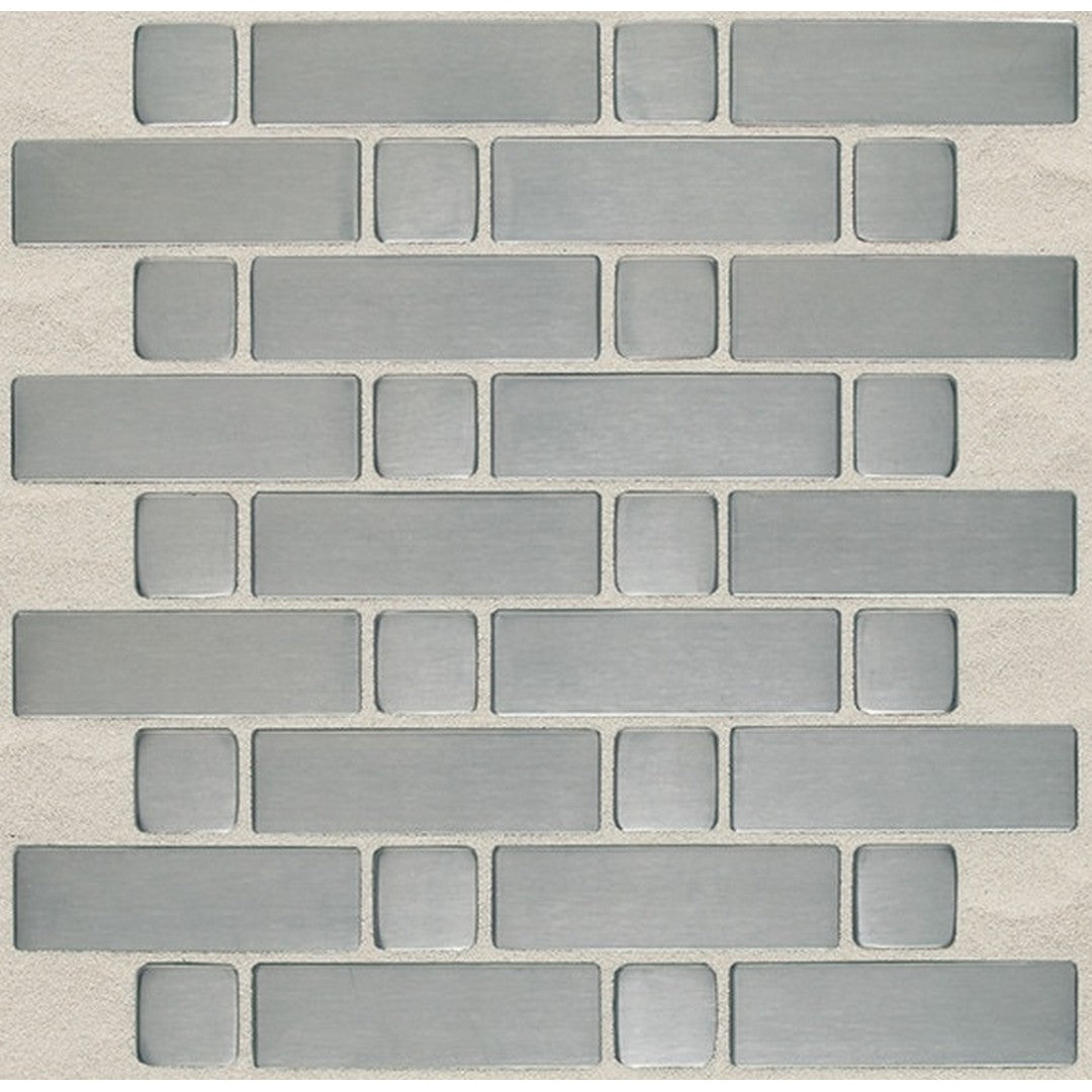 Daltile Metallica 12" x 12" Satin Metal Large Basketweave Mosaic