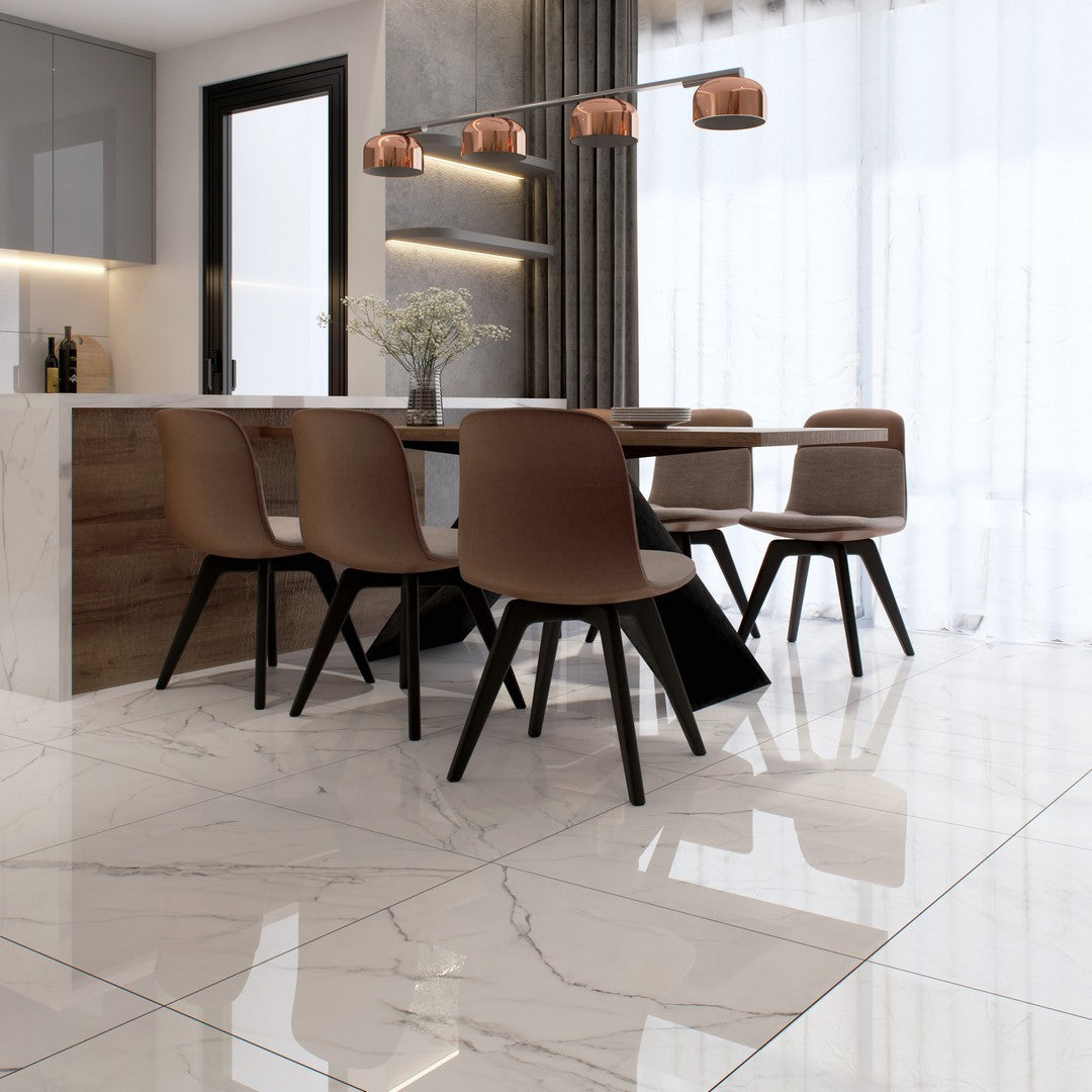 Tesoro-Olimpo-28-x-28-Rectified-Polished-Porcelain-Tile-Statuario