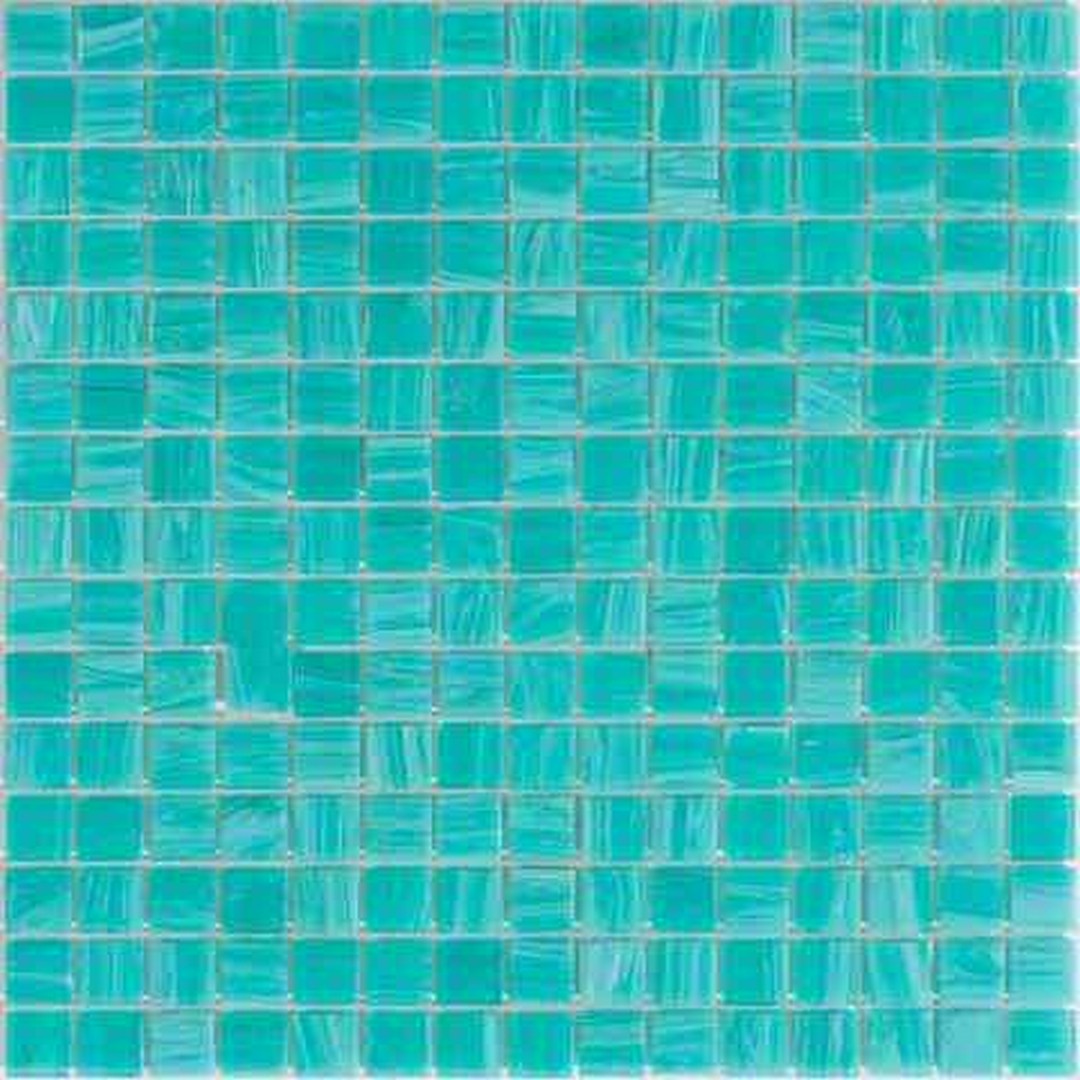 MiR Alma Solid Color 0.8" Stella Green 12" x 12" Glass Mosaic