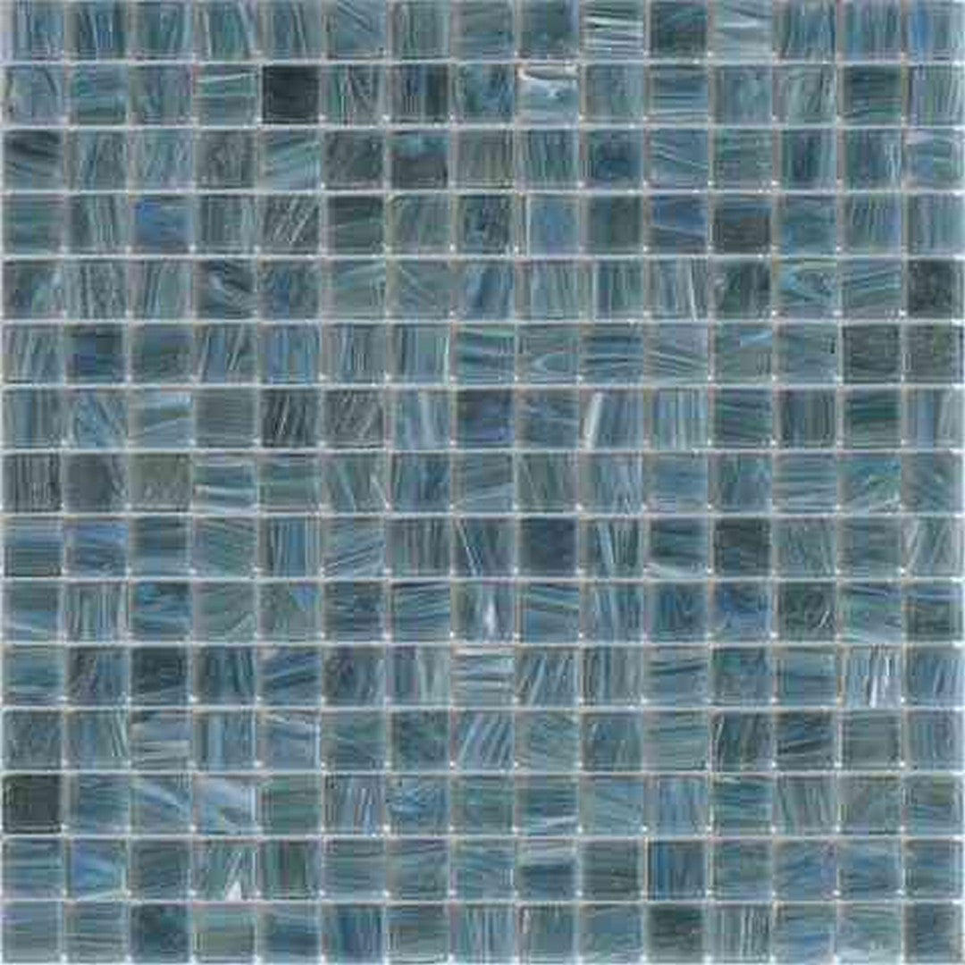 MiR Alma Solid Color 0.8" Stella Grey 12" x 12" Glass Mosaic