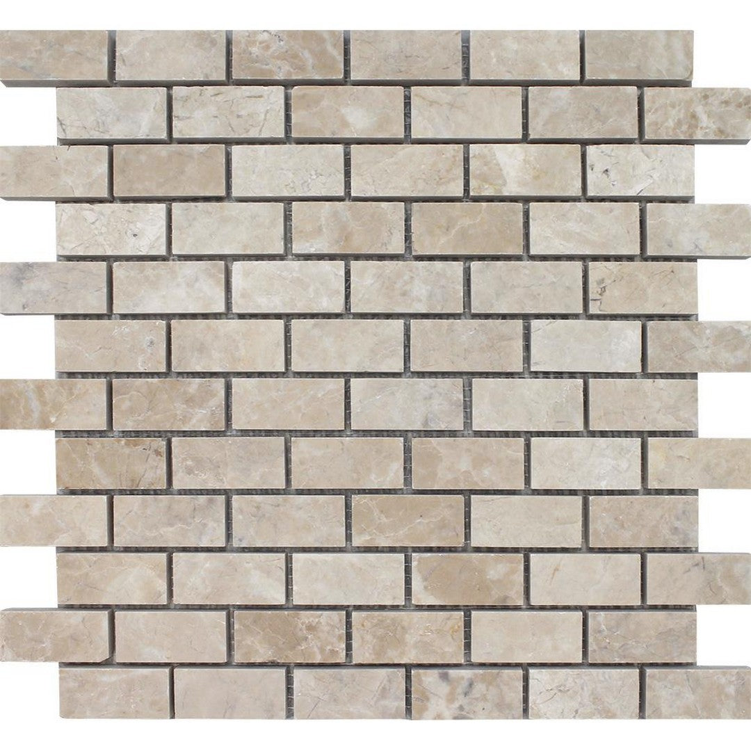 Tesoro Pietra Antica 12" x 12" Brushed 1x2" Natural Stone Mosaic