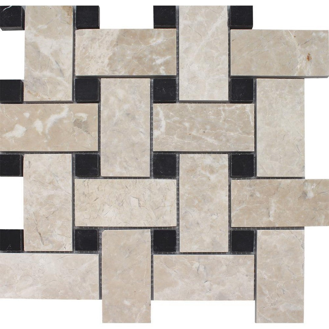 Tesoro Pietra Antica 12" x 12" Brushed Basketweave Natural Stone Mosaic