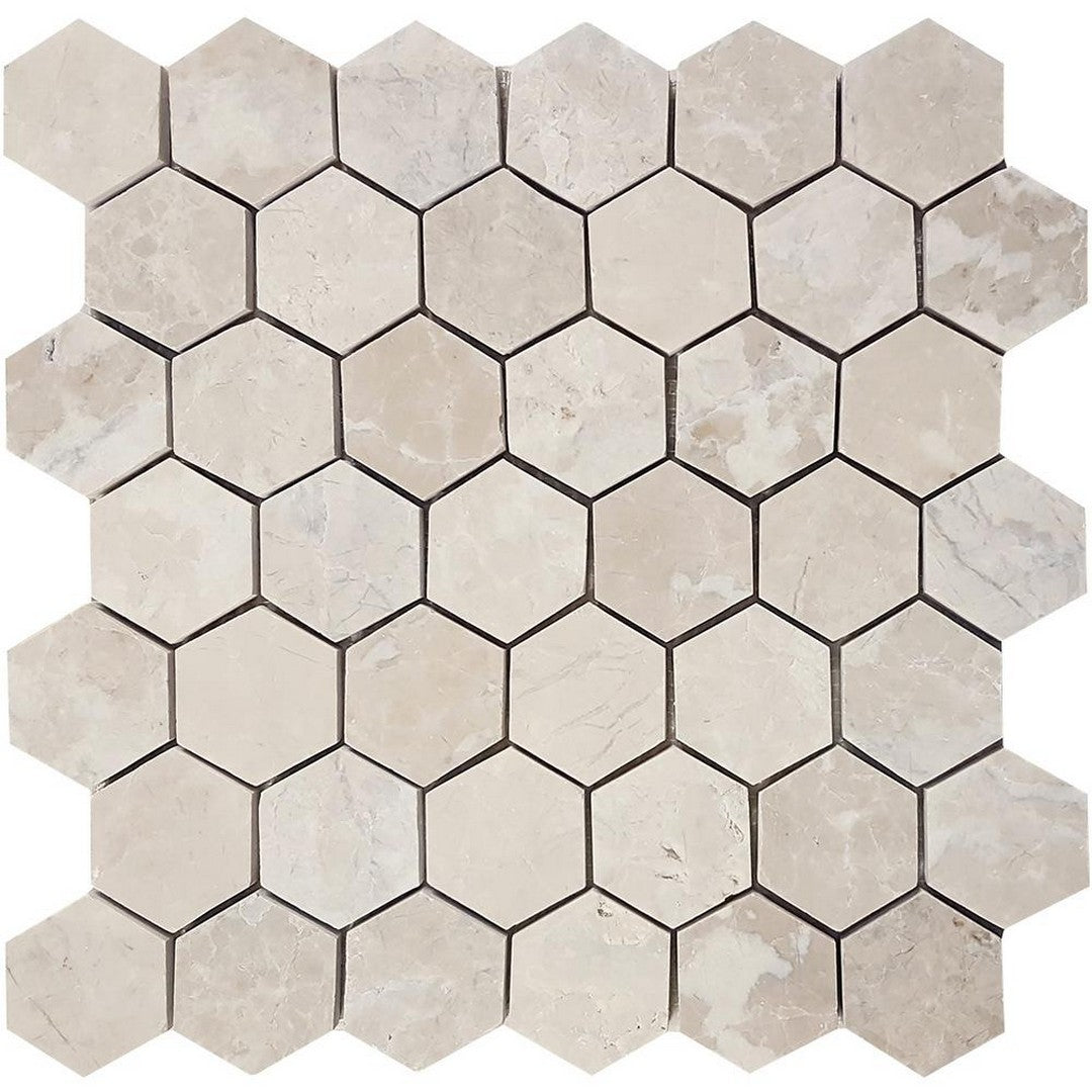 Tesoro Pietra Antica 11.75" x 11.75" Brushed 2" Hexagon Natural Stone Mosaic