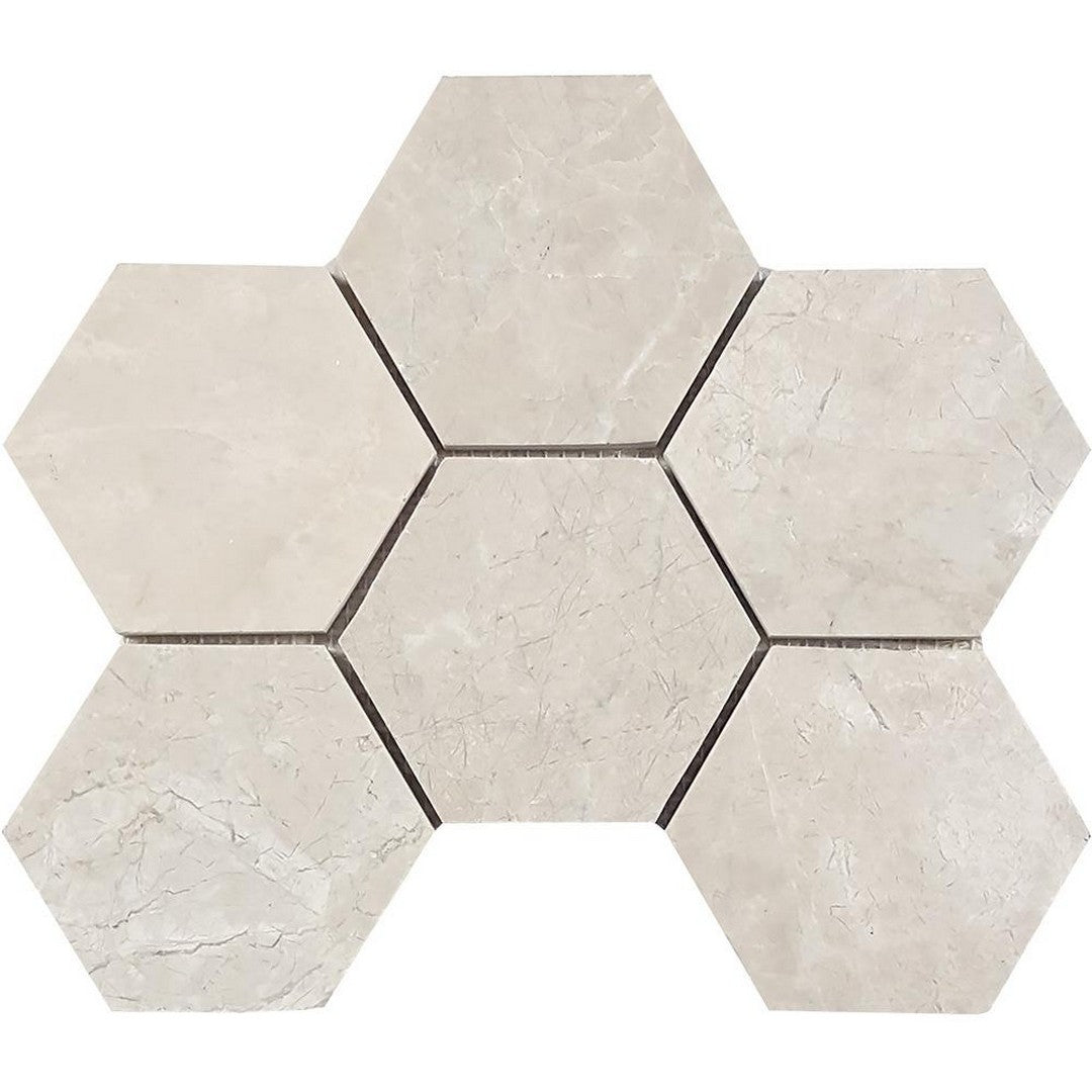 Tesoro Pietra Antica 10.25" x 7.75" Brushed 4" Hexagon Natural Stone Mosaic