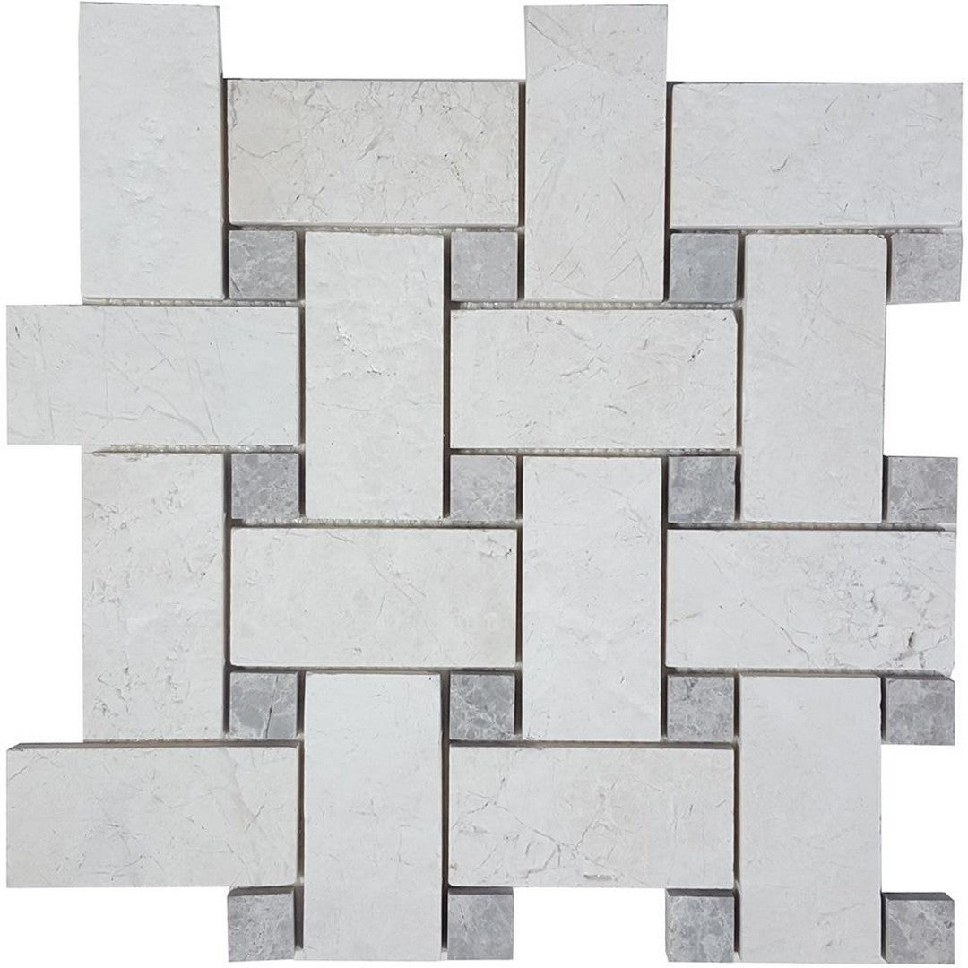 Tesoro Pietra Antica 12" x 12" Brushed Basketweave Natural Stone Mosaic