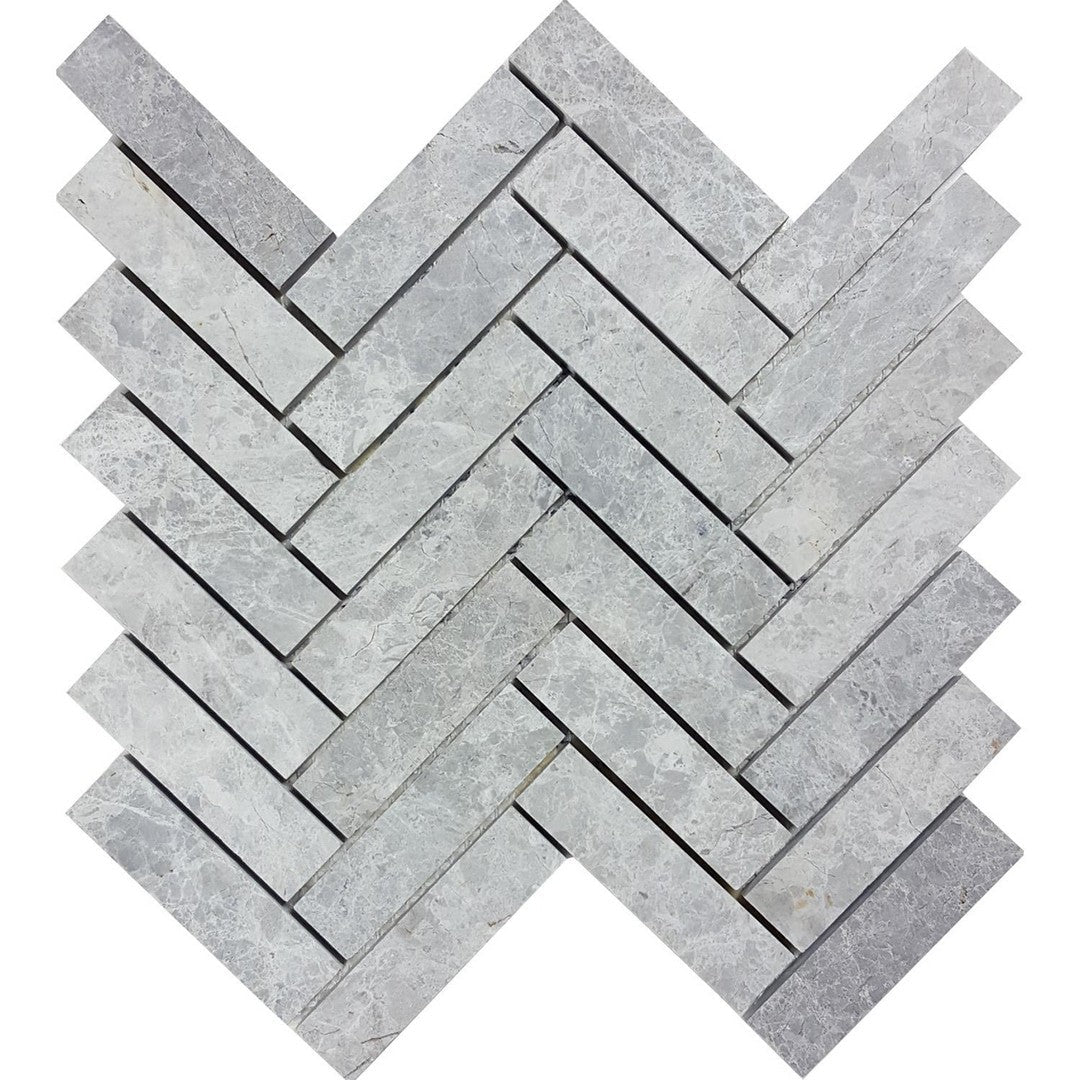 Tesoro Pietra Antica 10.25" x 12" Brushed Herringbone Natural Stone Mosaic