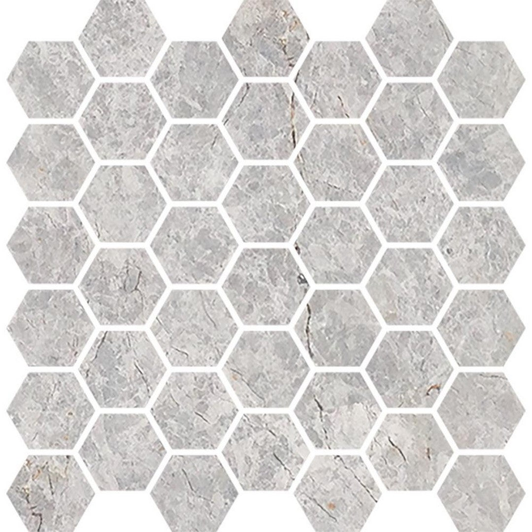 Tesoro Pietra Antica 11.75" x 11.875" Brushed 2" Hexagon Natural Stone Mosaic