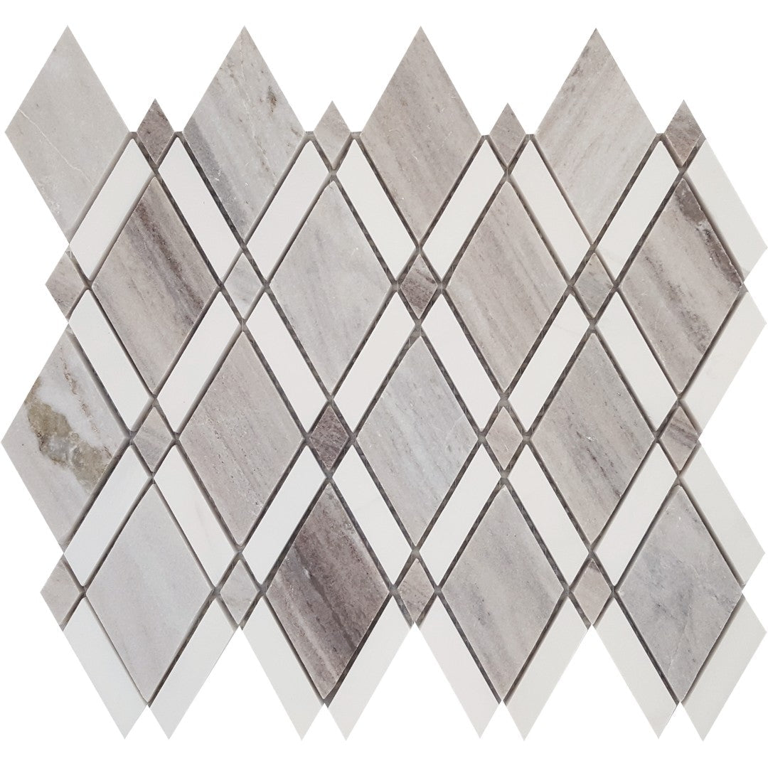 Tesoro Pietra Antica 10.25" x 12" Brushed Diamond Banded Natural Stone Mosaic