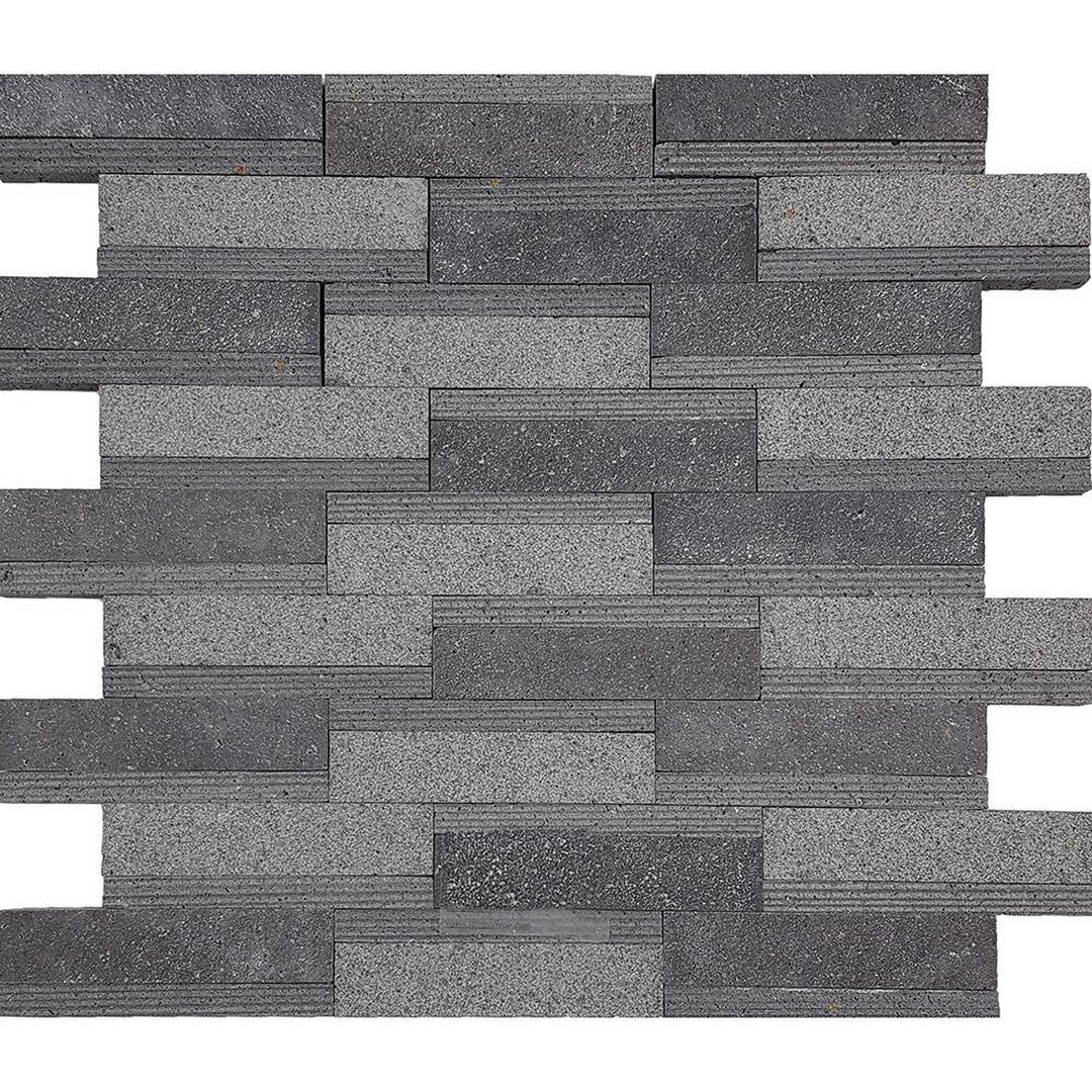 Tesoro Contempo 11.75" x 11.75" Honed & Striated Irregular Natural Stone Mosaic