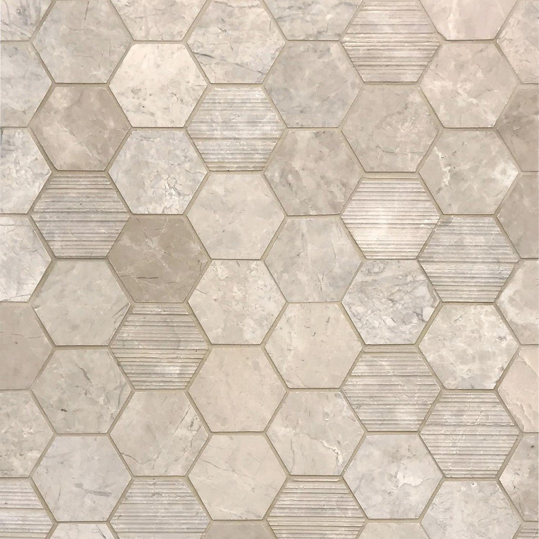 Tesoro Contempo 11.75" x 12" Multi 2" Hexagon Natural Stone Mosaic