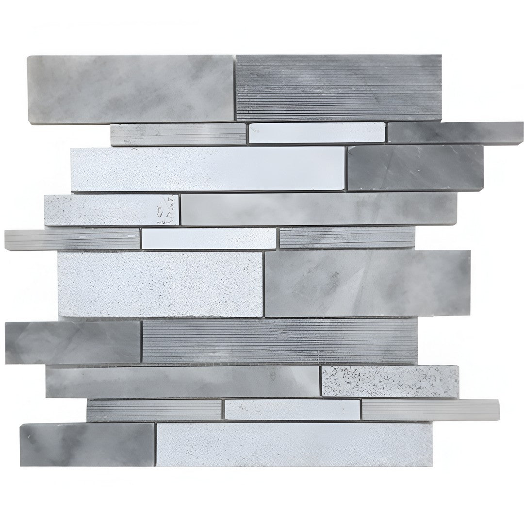 Tesoro Contempo 12" x 12" Multi Random Linear Natural Stone Mosaic