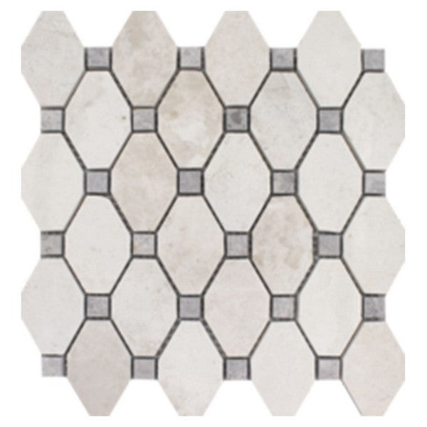 Tesoro Pietra Antica 10.25" x 10.5" Polished Elongated Hexagon Natural Stone Mosaic