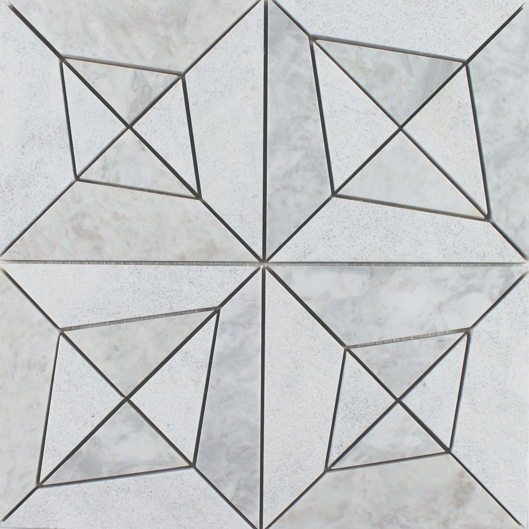 Tesoro Waterjet 12.75" x 12.75" Apollo Polygon Natural Stone Mosaic
