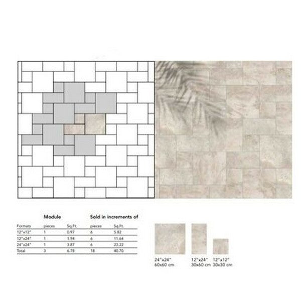 Crossville Studios Traveler'S Rest Modular Pattern Porcelain 2cm Paver (6 Sets)