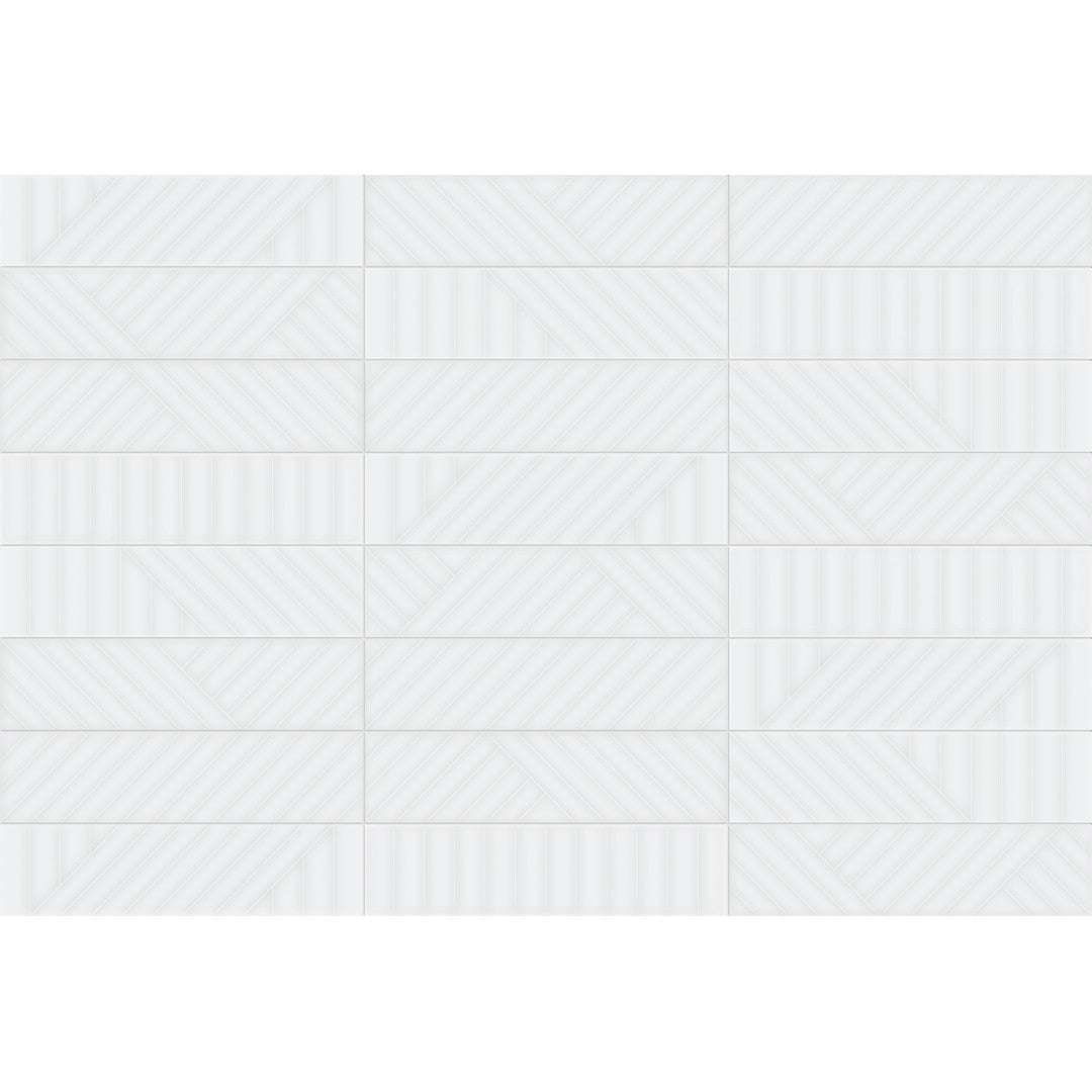 Crossville Studios Visible Vibes 3" x 12" Glossy Maze Pattern Ceramic Wall Tile