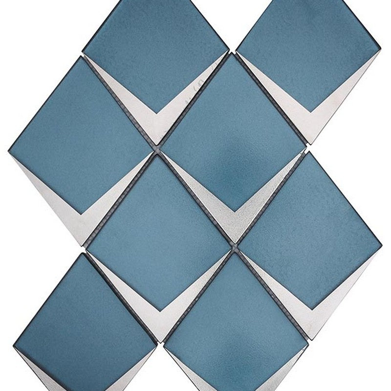 MiR Saint Tropez 12.1" x 9.3" Matte Glass 3.75" Diamond Mosaic