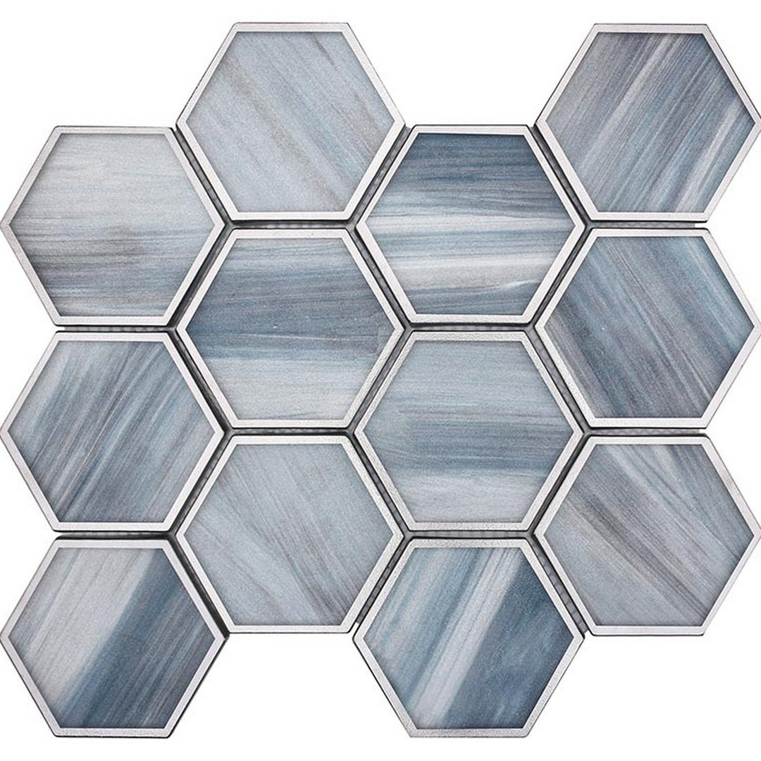 MiR Saint Tropez 10.5" x 9" Matte Glass 3" Hexagon Mosaic